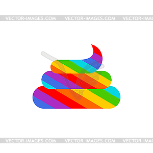 Shit unicorn . Rainbow multicolored turd - vector clipart