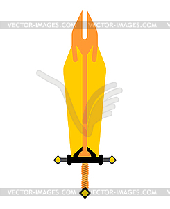 Barbarian Sword . glaive warrior. Ancient bladGold - color vector clipart