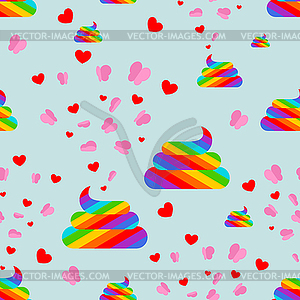 Shit unicorn and butterfly pattern seamless. Rainbo - vector clip art