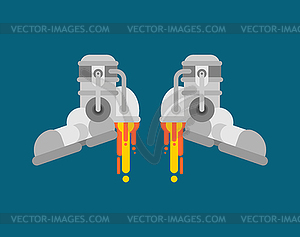 Shoes Futuristic flying. cyber boot future with - vector clip art