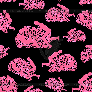 Fuck brain pattern seamless. fucking brains - vector image
