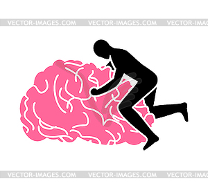 Fuck brain sign. fucking brains icon. Man sex on - color vector clipart