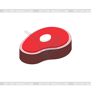 Slice meat. pork on bone. Piece of Beef beefsteak - vector clipart