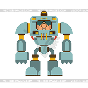 Exoskeleton mechanical technology robotic - vector image