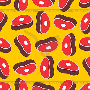 Slice meat pattern seamless. pork on bone - vector image