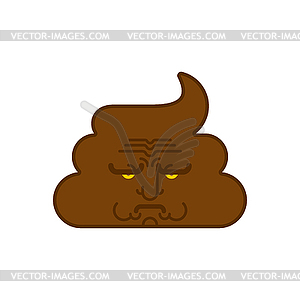 Sad shit. dull turd. Grumpy poop Emoji - vector clip art