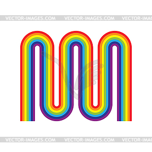 Rainbow twisted zigzag. Rainbow heating radiator . - vector clipart