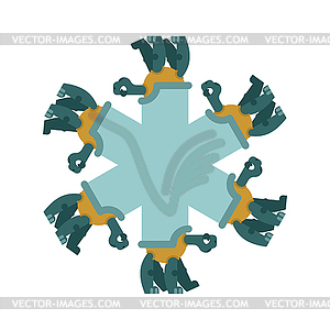 Turtle Family. kind Amphibian with high shell - vector clipart