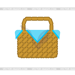 Picnic basket . Little red hat basket with pies - vector clip art