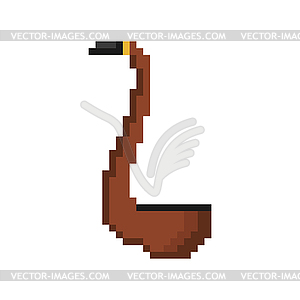 Smoking pipe pixel art  - color vector clipart