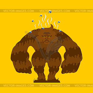 Shit monster. Turd freak. Poop golliwog. Crap - royalty-free vector clipart