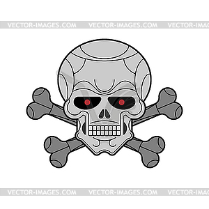 Metal skull . Iron head skeleton.   - vector clipart