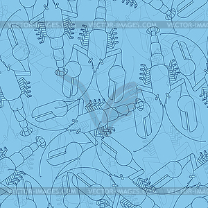 Crayfish pattern seamless. Marine crustacean - vector clip art