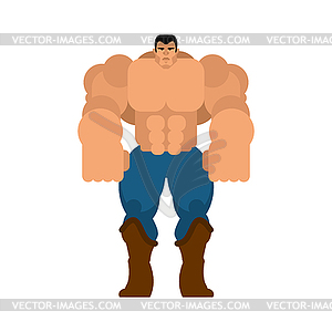 Strong man. Brutal male. Athlete - vector clipart