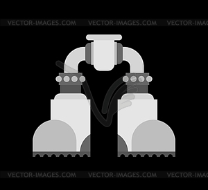 Cyborg legs. Mechanical technology cybernetic iron - vector image