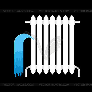 Radiator water leakage. water leak. Broken radiator - vector clip art