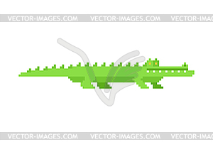 Crocodile pixel art. Alligator 8 bit. reptile - vector clipart