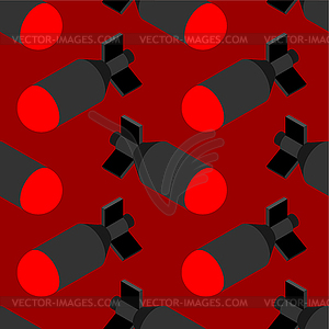 Nuclear Bomb pattern seamless. Torpedo bombshell - vector clipart