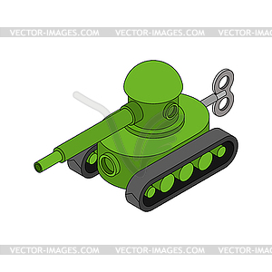 Tank toy isometric style. War machine - vector image