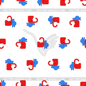 Elephant and Donkey pattern seamless. Democrat and - vector image