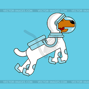 Dog astronaut space. Pet spaceman. puppy cosmonaut - vector clip art