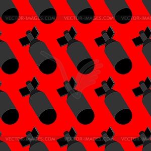 Nuclear Bomb pattern seamless. Torpedo bombshell - vector image