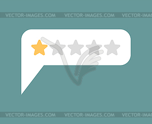 Rating 1. Feedback One Stars Bubble. Recommendation - vector image