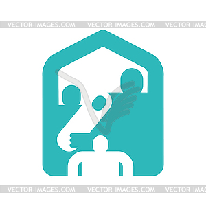 Family home icon symbol. household residence. Dad, - vector image