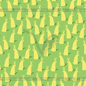 Rabbit pattern seamless. hare background. Baby clot - vector clip art