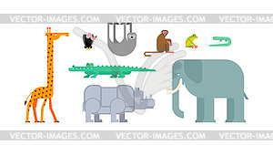 Animals set. Beast collection. cute cartoon - vector image