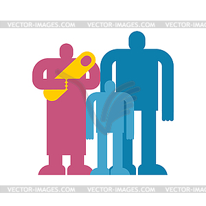 Family icon. household symbol. Dad, mom and baby - vector image