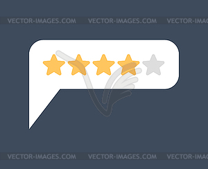 Rating 4. Feedback Four Stars Bubble. - vector clip art