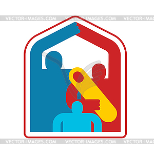 Family home icon symbol. household residence. Dad, - royalty-free vector image