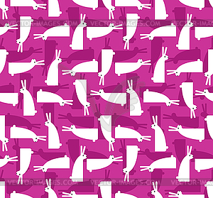 Rabbit pattern seamless. hare background. Baby clot - vector clip art