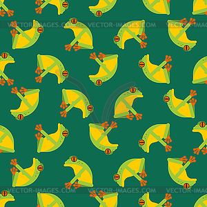 Tree frog pattern seamless. Tropical amphibian - vector image