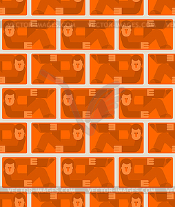 Man confined space pattern seamless. Cramped - vector clipart