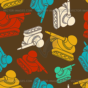 Tank Military pattern seamless. War machine - vector image