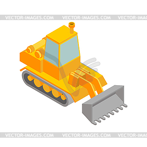 Bulldozer isometric style . Agrimotor 3d model. - vector clip art