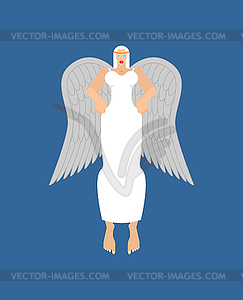 Beautiful angel woman. fine female archangel in - vector image