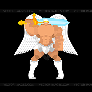 Angel Strong. Powerful archangel. Power of god - vector image