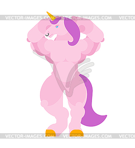 Strong Unicorn Power. Powerful Magic horse. heavy - color vector clipart