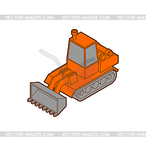 Tractor isometric style . Agrimotor 3d model. - vector clip art