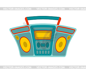 Boombox . Retro recorder Cassette tape - vector image