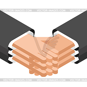 Partnership business agreement Handshake. Conclusio - royalty-free vector clipart