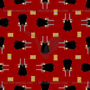 Cowboy Bandit pattern seamless. Wild West gunfighte - vector image