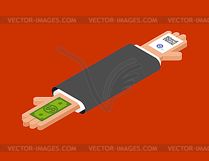 Bureaucracy hand concept. Business hands and - vector clip art