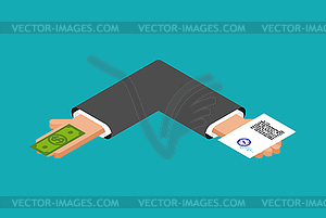 Bureaucracy hand concept. Business hands and - royalty-free vector clipart