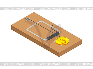 Мышеловка Биткойн. Мышь ловушка и криптовалюта. - изображение в формате EPS