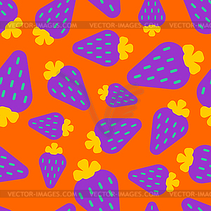 Violet strawberry pattern seamless. Berry - vector image