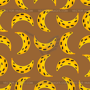 Rotten banana pattern seamless. Spoiled fruit - vector clipart